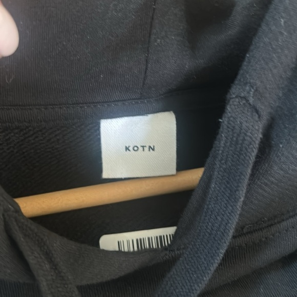 KOTN Men’s Black Cotton Pullover Hoodie Size M Made in Egypt - Picture 8 of 16